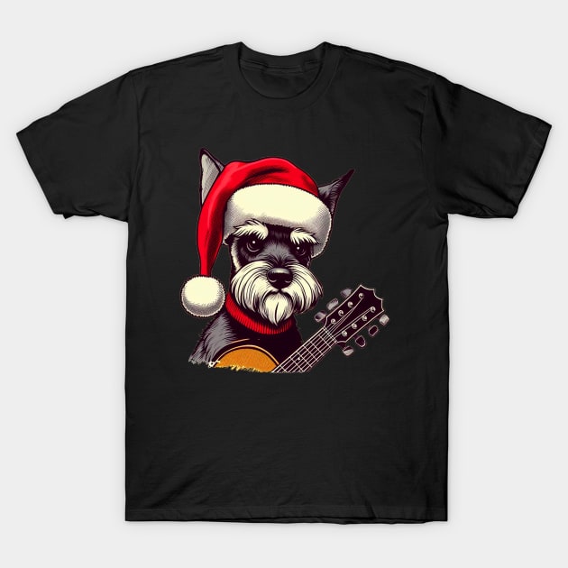 Perro schnauzer navideño con guitarra 1 T-Shirt by TheGhostLagarto15